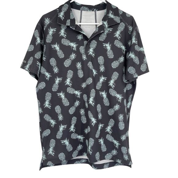Bonobos Golf Short Sleeve Tee Men's Golf Shirt Pineapple Print Size Medium - Picture 2 of 6